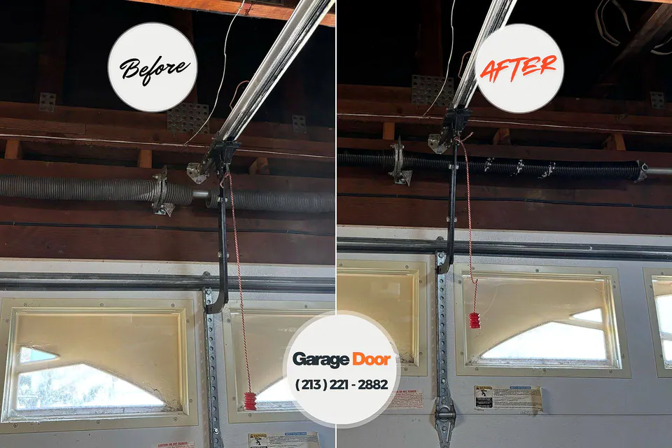 Before and after: garage door repair Hamburg, PA